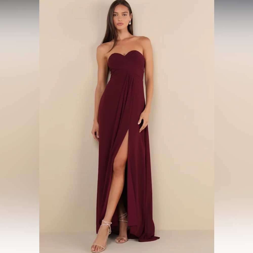 Lulus maxi sweetheart line dress plum purple